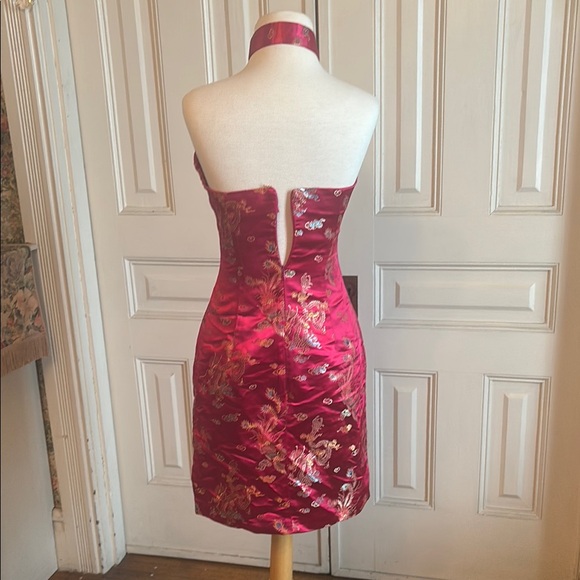 Cheongsam Chinese sleeveless dragon print dress size Small - Picture 2 of 6